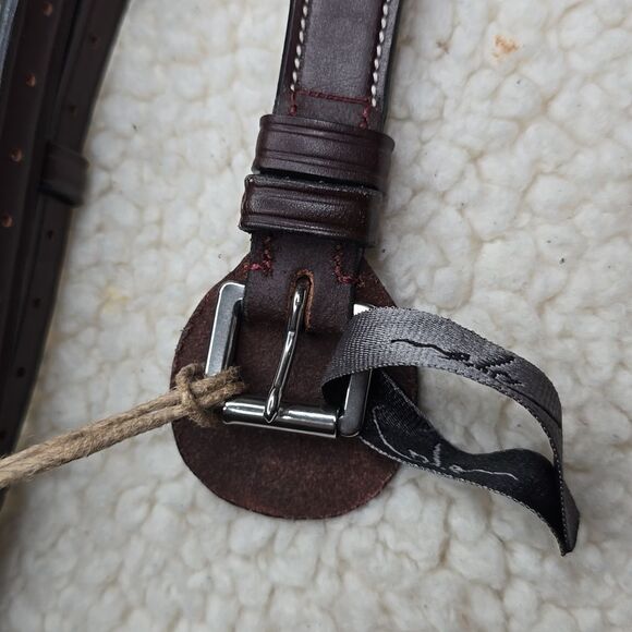 NWT Dy'on Fancy Stitched Cavesson Hunter Noseband Bridle In Brown - Picture 8 of 11